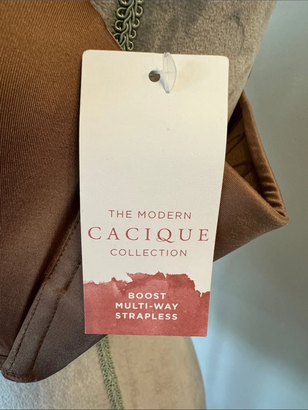 Cacique Smooth Molded Brown Strapless convertible Bra NEW 42D